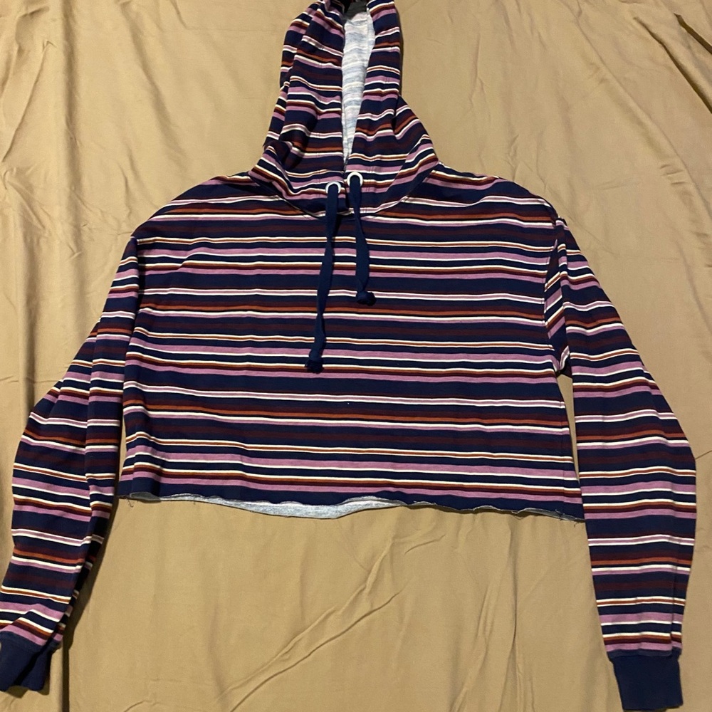 Striped long sleeve with hoodie